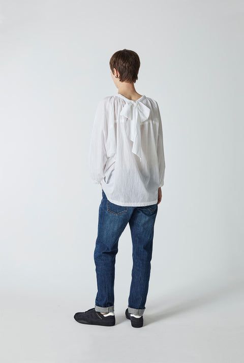 Julia Fong Sweet Devotion White Cotton Bow Blouse