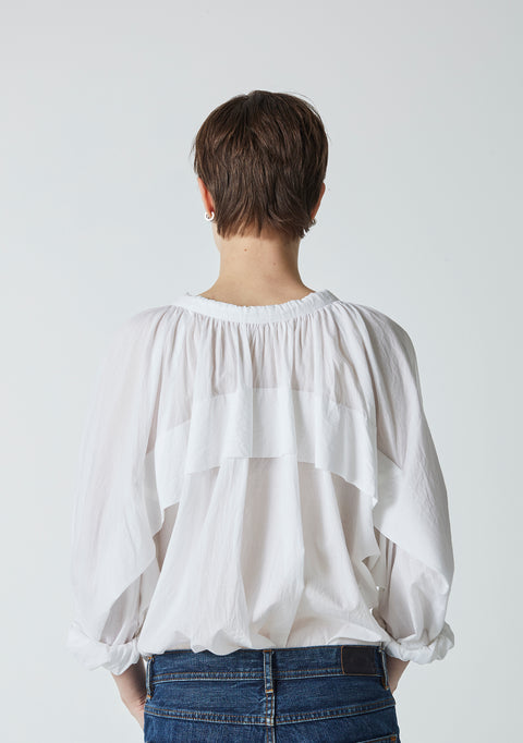 Julia Fong Sweet Devotion White Cotton Bow Blouse