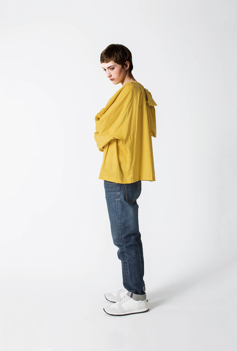 Julia Fong Sweet Devotion Reversible Blouse in Dandelion Yellow Cotton Silk