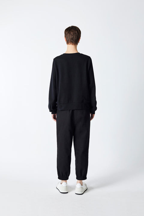 Julia Fong Kiki Panelled Black Jumper