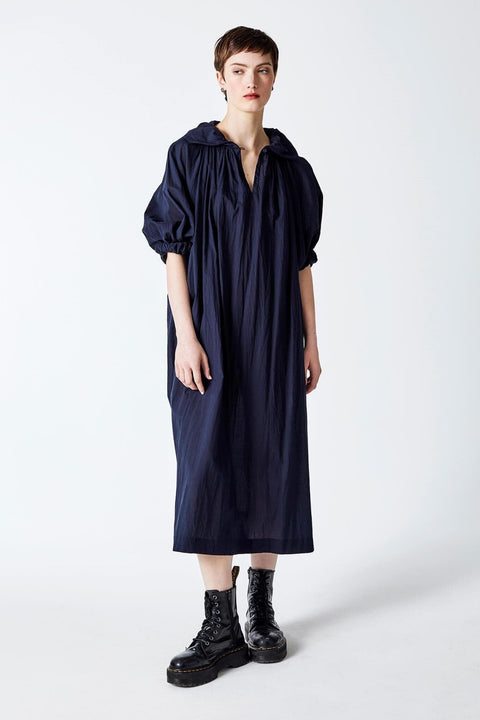 Julia Fong Sweetness and Light Shirt Dress in Navy Cotton