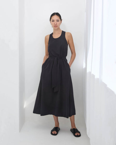 Julia Fong Poet Dress Washed Black