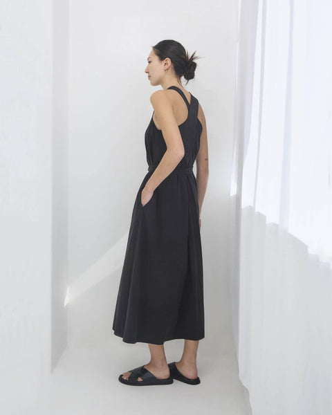 Julia Fong Poet Dress Washed Black