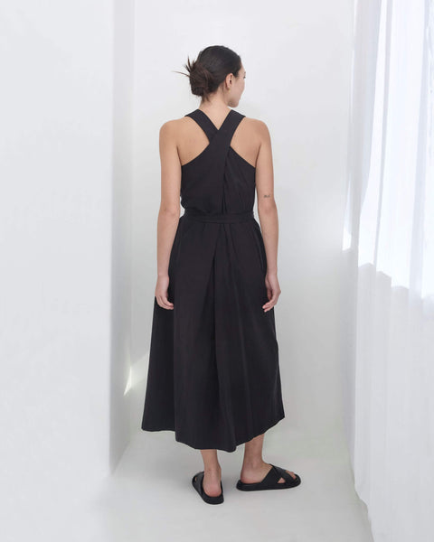 Julia Fong Poet Dress Washed Black