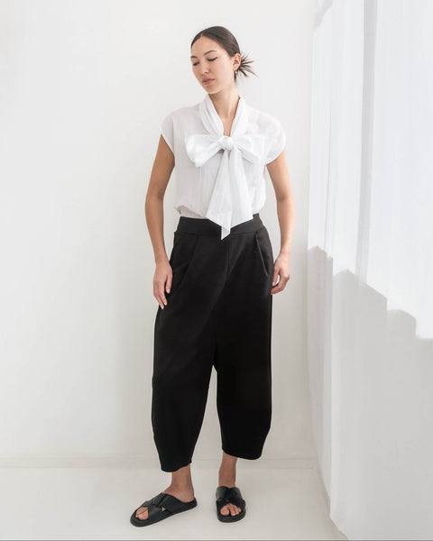 Julia Fong Promises Top White Bow Blouse