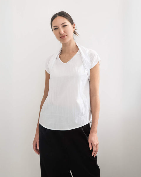 Julia Fong Promises Top White Bow Blouse