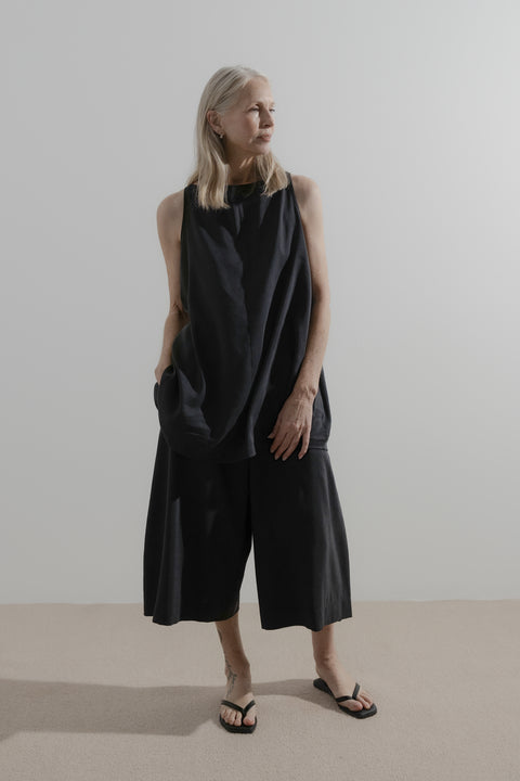 James Brown Silk Linen Longline Shorts