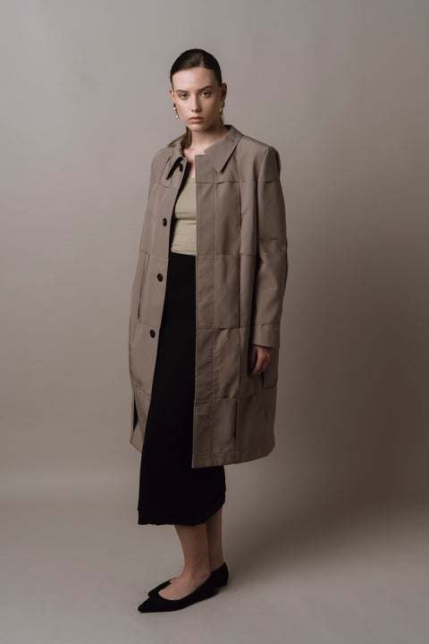 James Bush Panelled Trench Coat