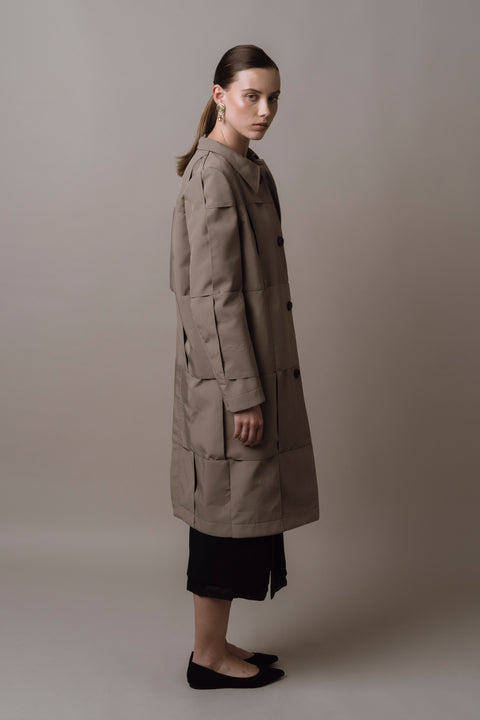 James Bush Panelled Trench Coat