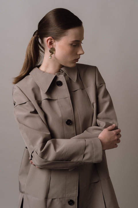 James Bush Panelled Trench Coat