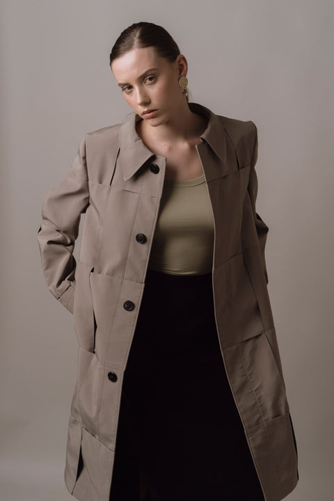 Woven Coat | Taupe 12