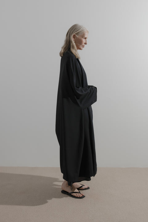 Throw Coat | Wool Crepe