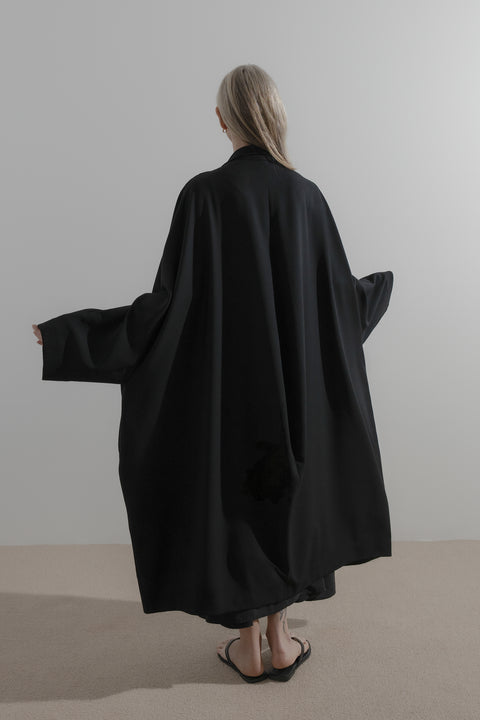 Throw Coat | Wool Crepe