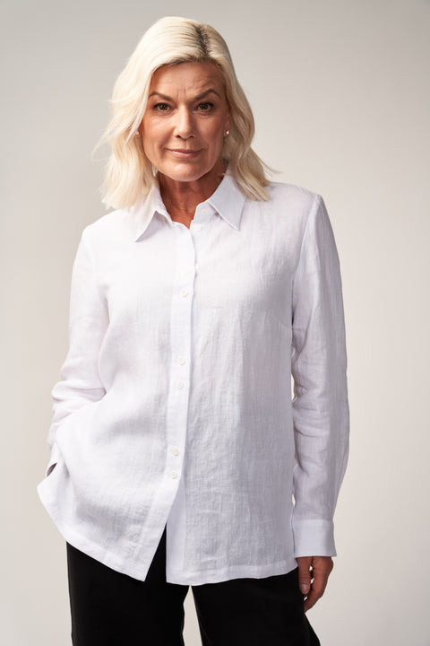 Paul Chaplin Keaton Shirt White Linen