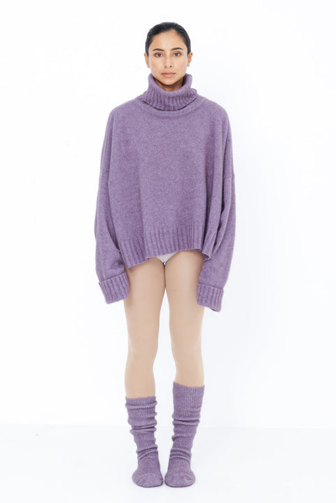 Lela Jacobs Lavender Possum Turtleneck Jumper