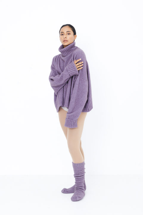 Lela Jacobs Lavender Possum Turtleneck Jumper