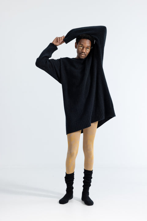 Lela Jacobs Black Possum Merino Long Jersey