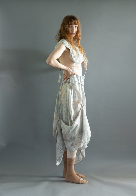 Lela Jacobs Pully Skirt Stone To Scree Print