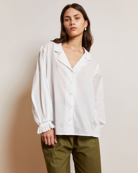 Mahsa Luna Blouse in White Cotton