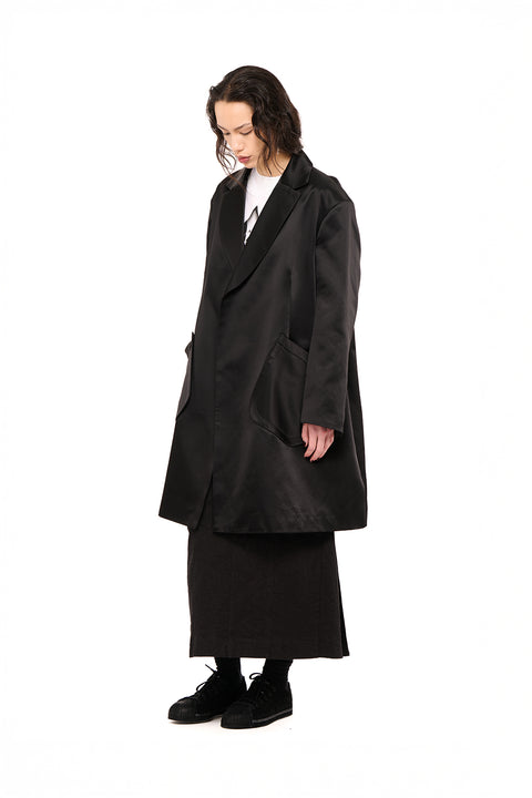 Nomd afterparty coat black sateen