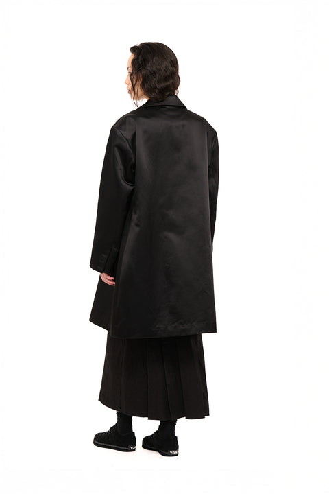Nomd afterparty coat black sateen