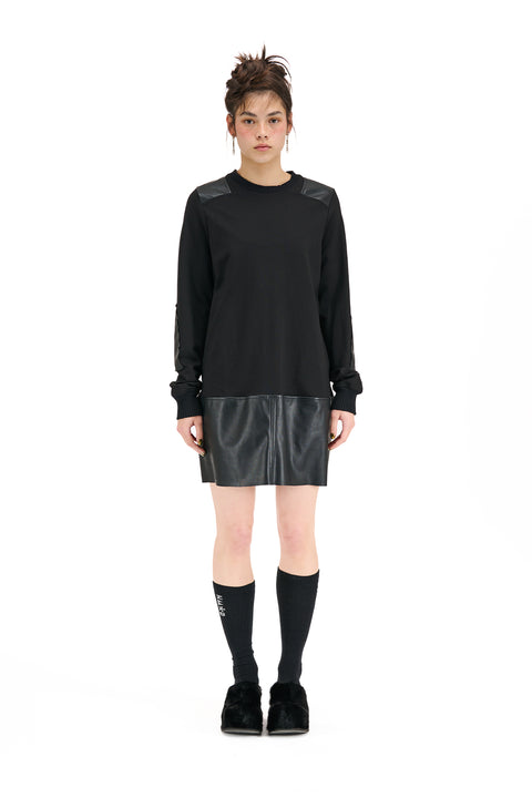 Nom*d Blockout Tunic Black with Pleather Panels