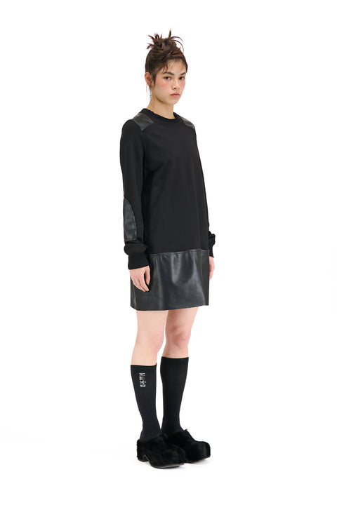 Nom*d Blockout Tunic Black with Pleather Panels