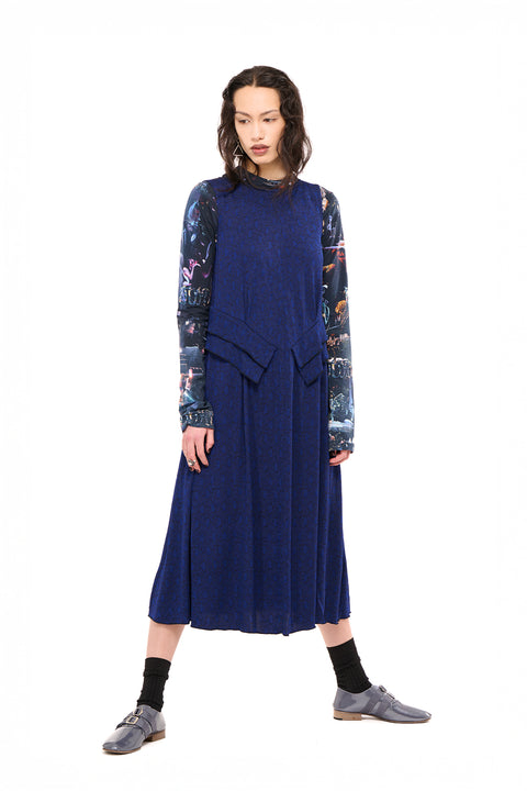 Nom*d Party Dress Lapis Blue Jacquard