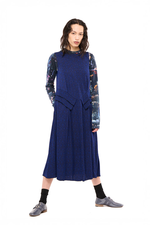 Nom*d Party Dress Lapis Blue Jacquard