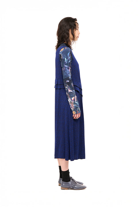 Nom*d Party Dress Lapis Blue Jacquard