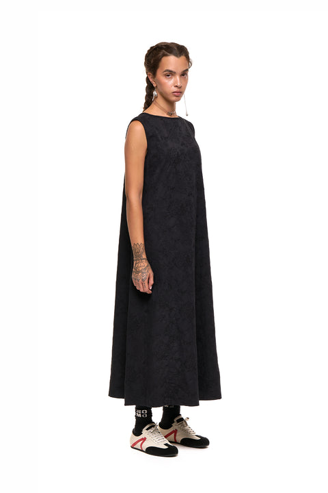Nom*d Replay Dress Black Flower Jacquard