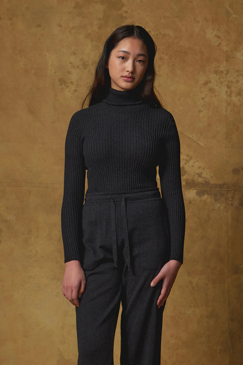 Standard Issue Cashmere Cotton Blend Grey Skivvy