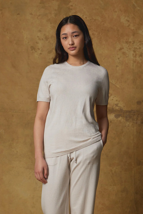 Standard Issue Balance Cotton Cashmere Tee White Chalk