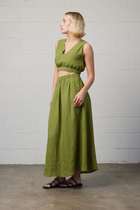 Maxi Skirt Set | Green