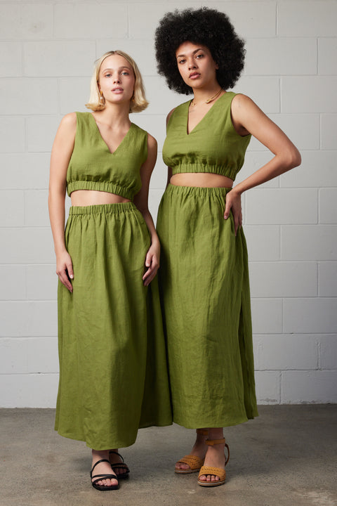 Maxi Skirt Set | Green