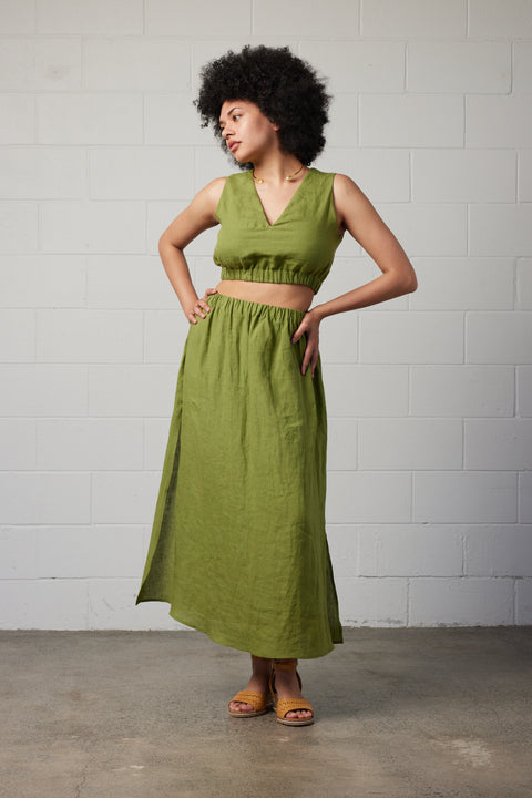Maxi Skirt Set | Green