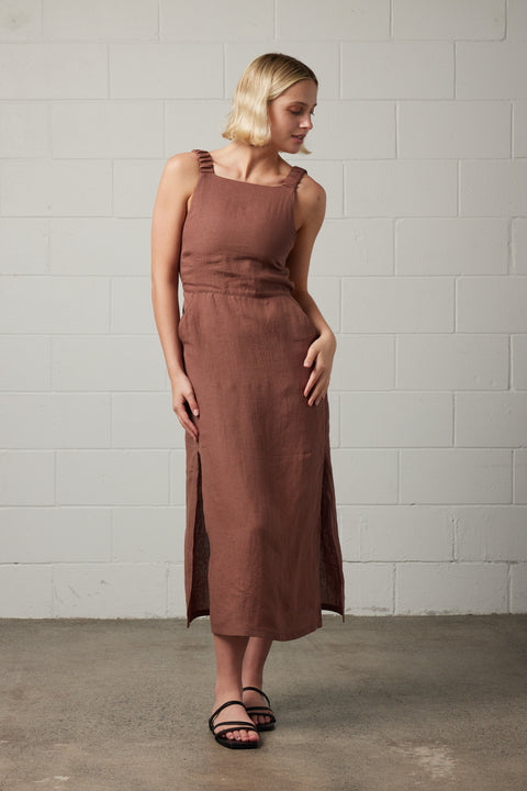 Strap Back Dress | Mocha