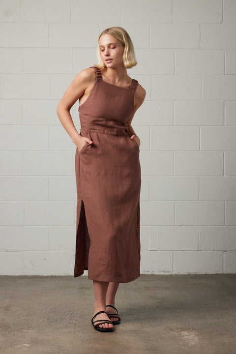 Strap Back Dress | Mocha