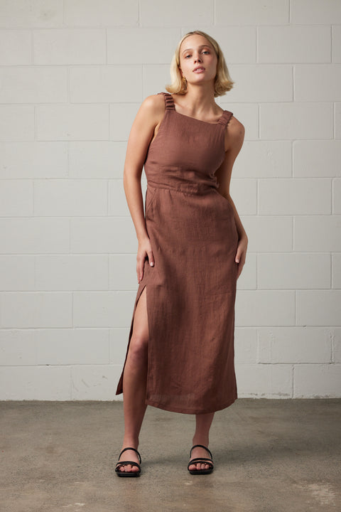 Strap Back Dress | Mocha