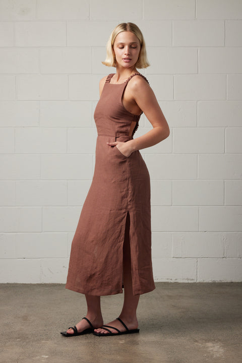 Strap Back Dress | Mocha