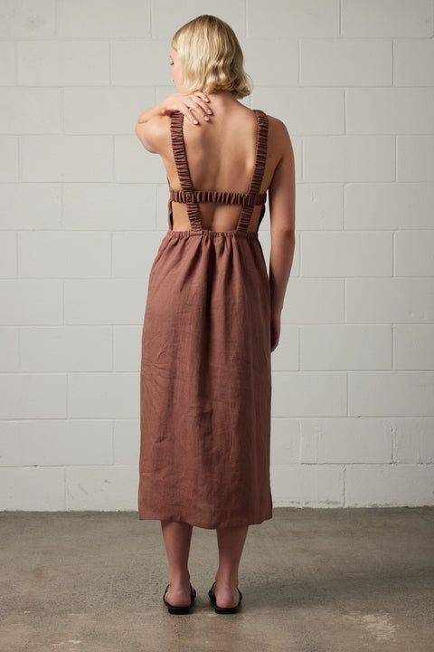 Strap Back Dress | Mocha