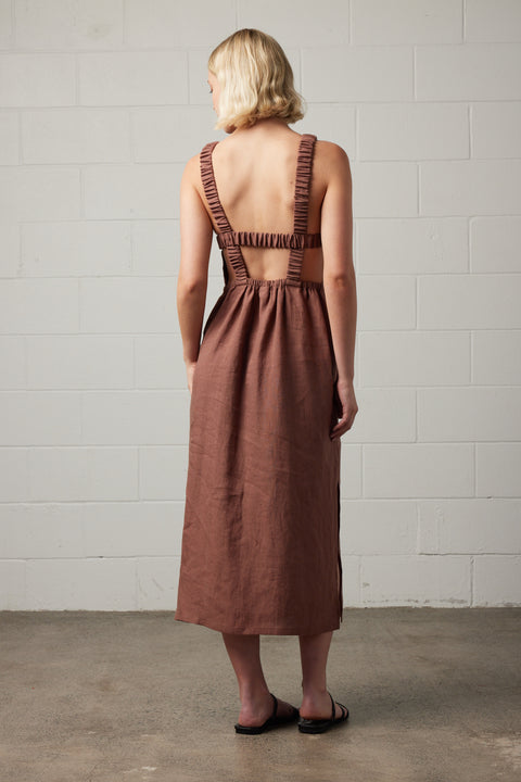 Strap Back Dress | Mocha