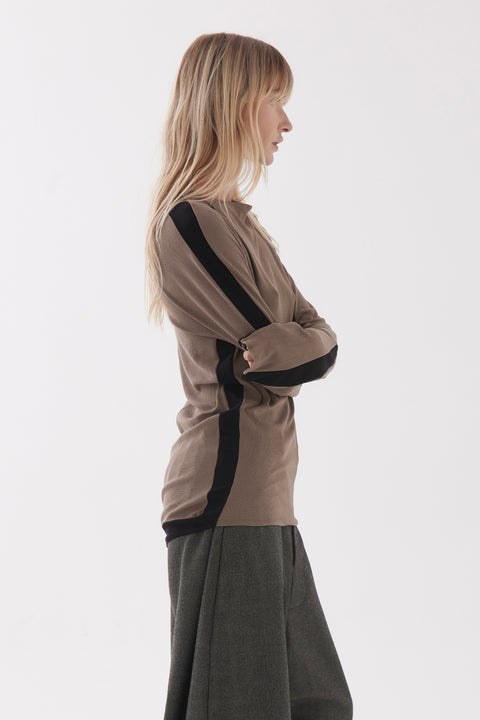 Zambesi Rhythm Long Sleeve Top in Biscotti