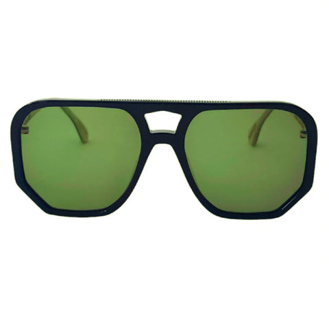 Age Eyewear Wager Aviator Sunglasses With Green Lens