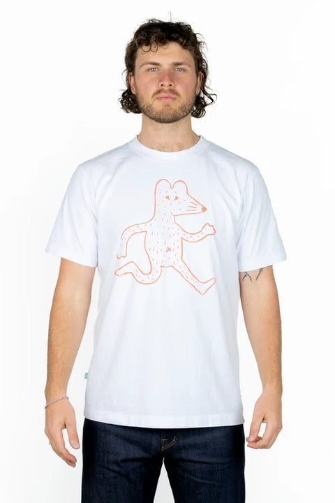 Big Mouse Tee | White + Orange