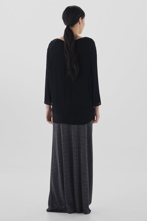 Zambesi Bettle Boatneck Top in Truffle Black