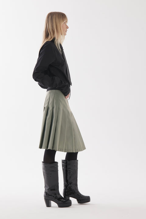 Zambesi Green Metallic Oxide Kilt Pleat Skirt