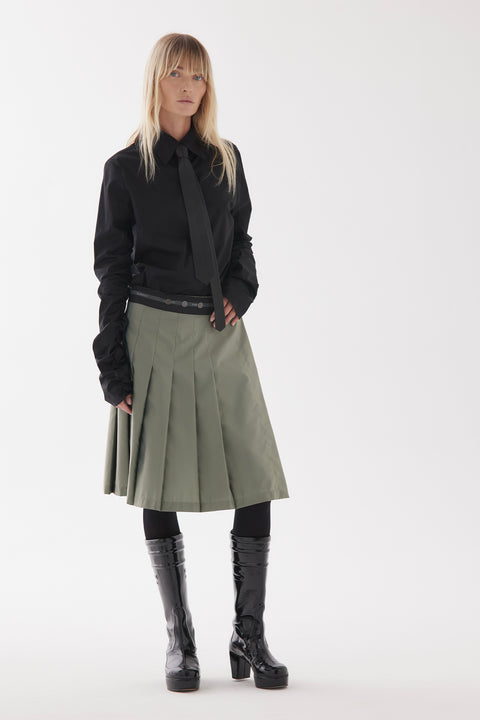 Zambesi Green Metallic Oxide Kilt Pleat Skirt