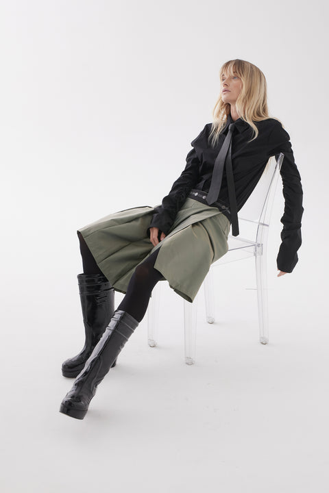 Zambesi Green Metallic Oxide Kilt Pleat Skirt