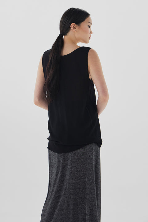 Zambesi Tank Viscose Singlet in Black Truffle